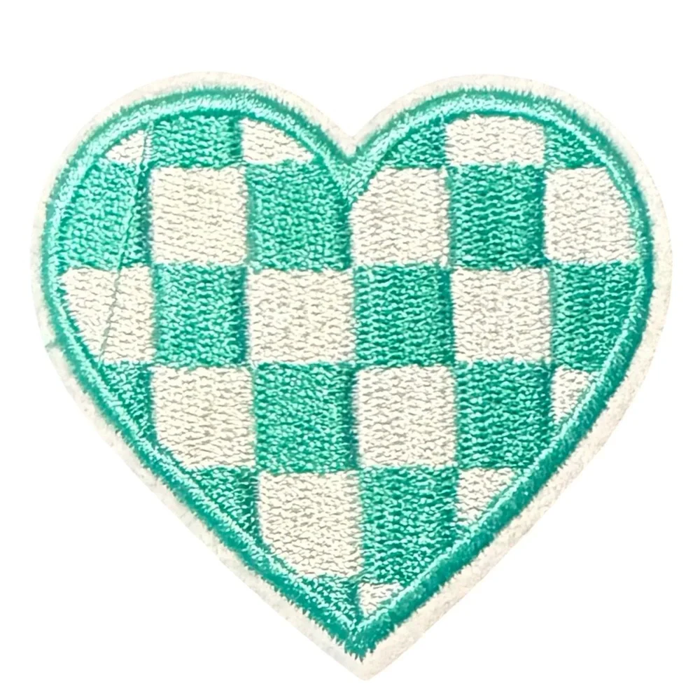 Iron On Patch Lot Racing Checker Hearts Star Coquette Y2K Crafts‎